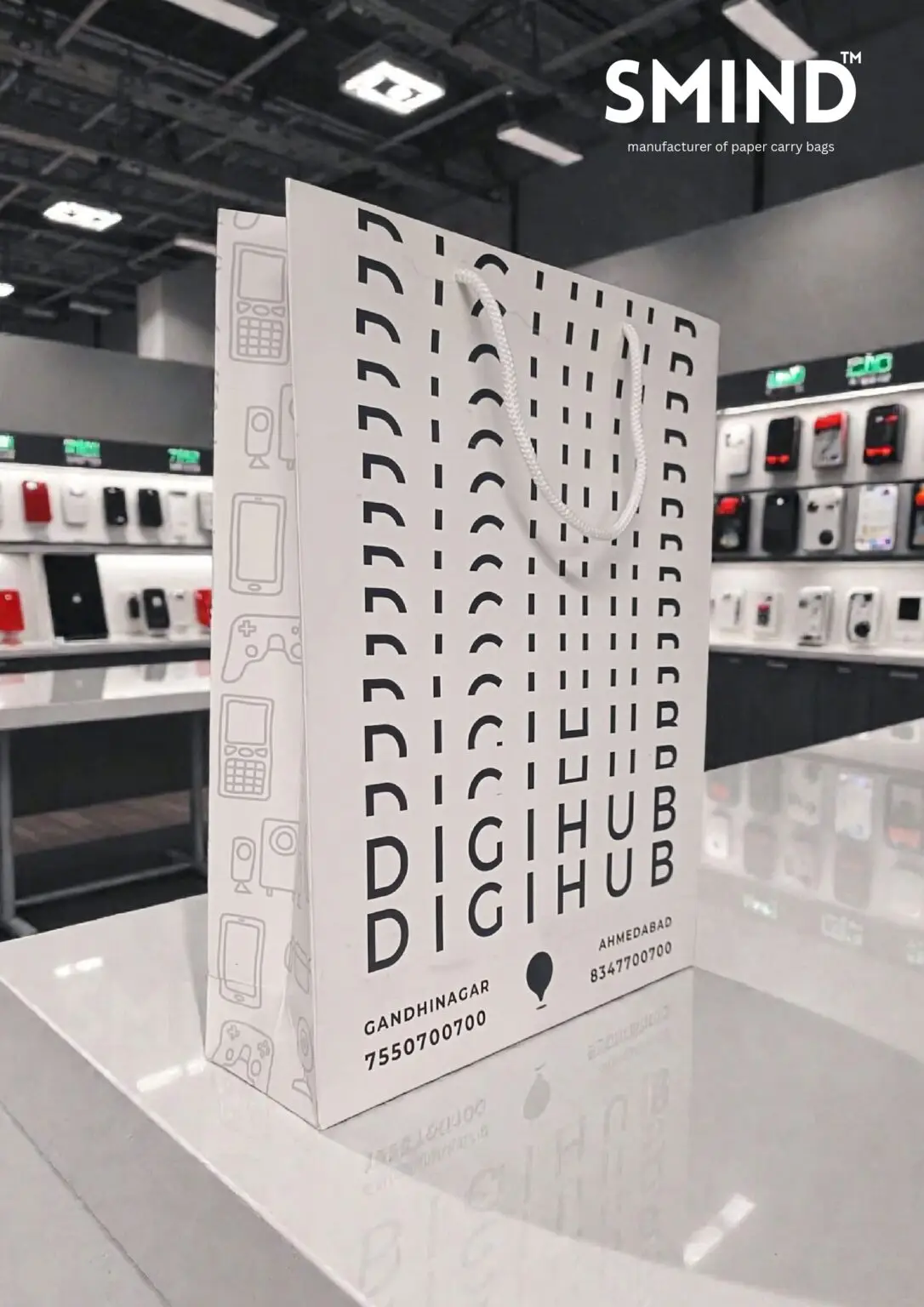 Mobile Store Paper Carry Bags By Smind Packaging Gujarat